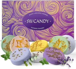 Aromatherapy Shower Steamers Stocking Stuffers for Women Christmas Gifts - Swcandy 8 Pcs Bath Bombs Birthday Gifts for Women.