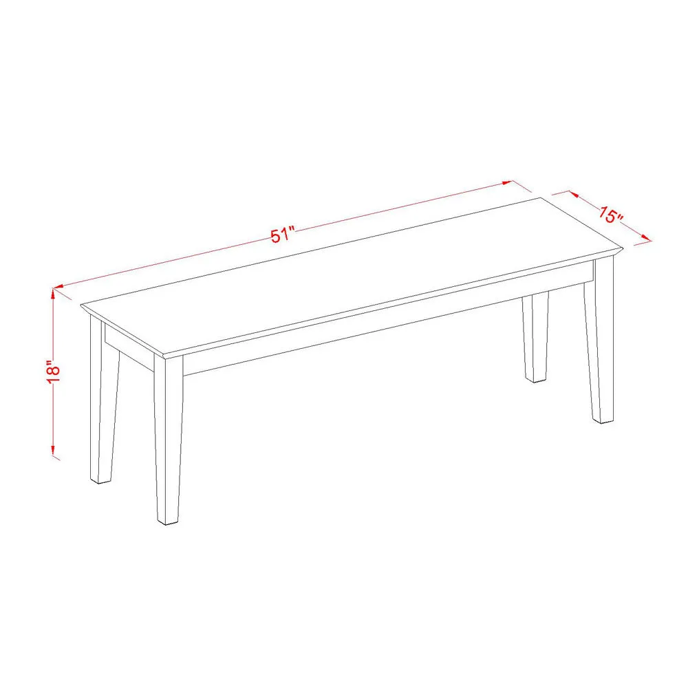 East West Furniture CAML6C-MAH-W 6 Piece Modern Dining Table Set Contains a Rectangle Wooden Table and 4 Wooden Chairs with a Bench, 36x60 Inch, Mahogany