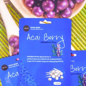 Essence Facial Sheet Mask Moisturizing Skin Care - Acai Berry (24 units)