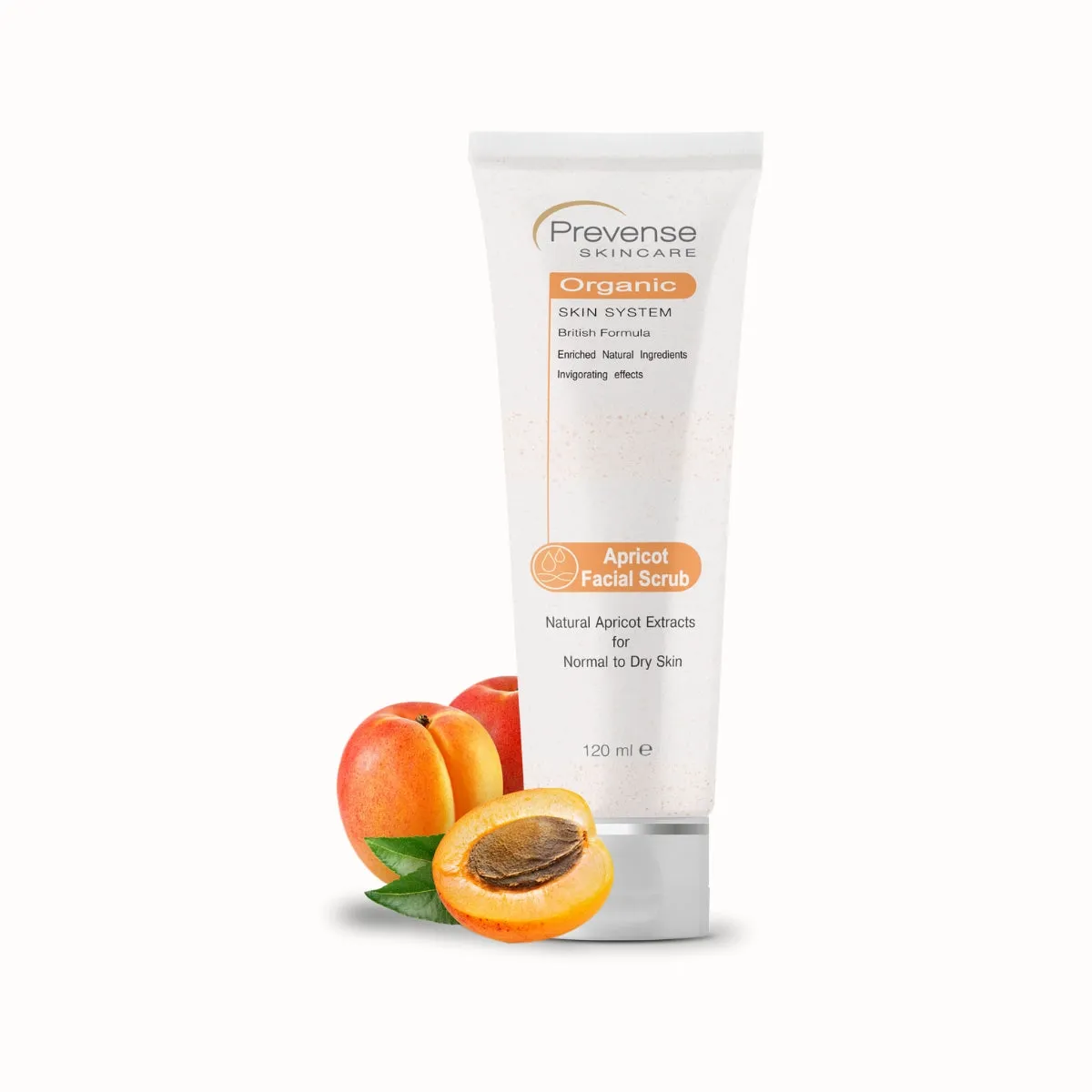 Prevense Organic Apricot Facial Scrub for Normal to Dry Skin 120ml