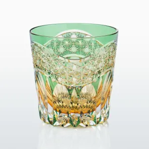 [ROCKS GLASS] WHISKEY GLASS KASANEIROME GYOKO (MORNING LIGHT) | EDO KIRIKO | KAGAMI CRYSTAL