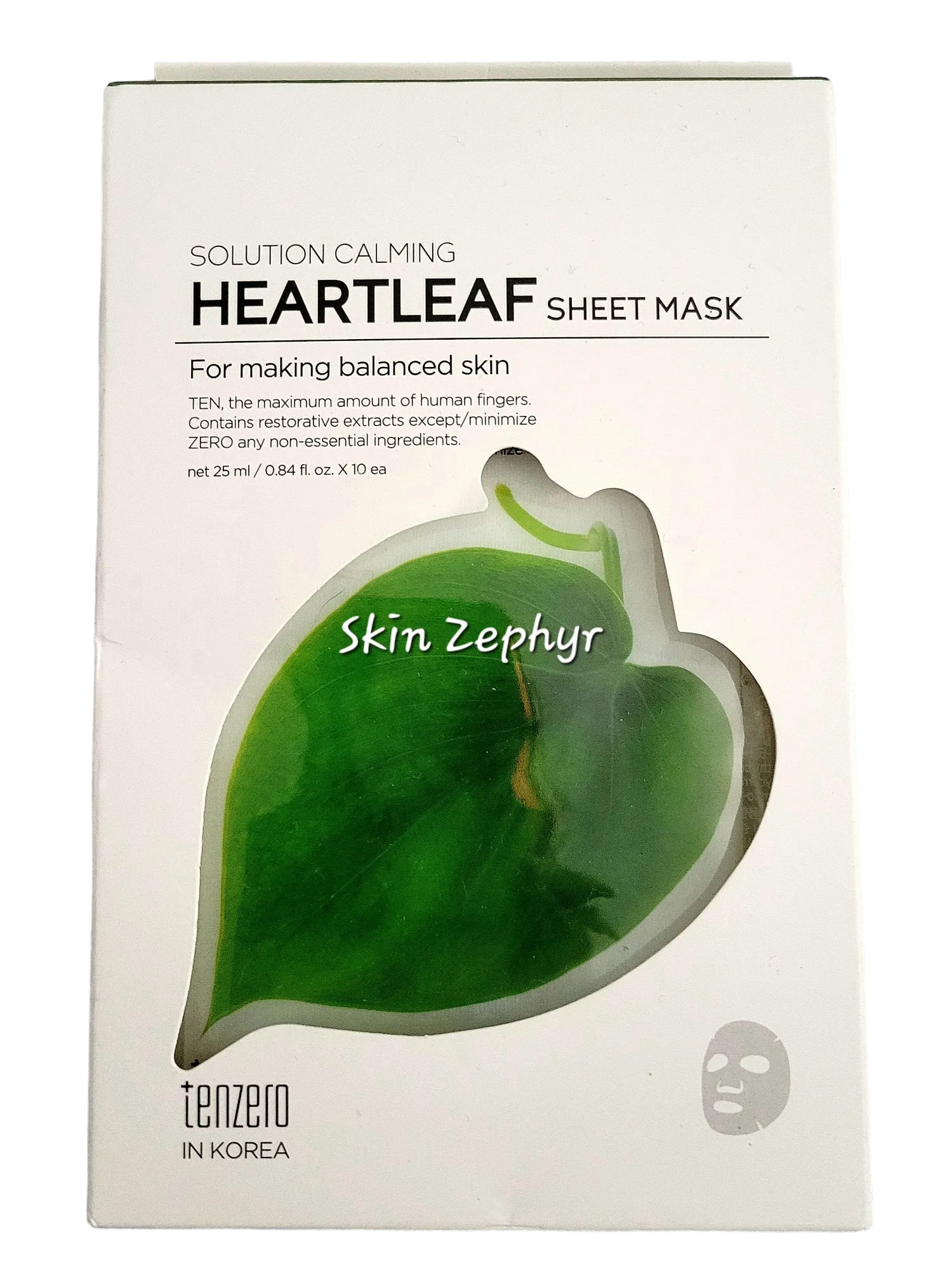 Ten Zero Solution Calming Heartleaf Sheet Mask